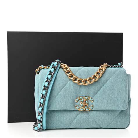 chanel 19 flap blue